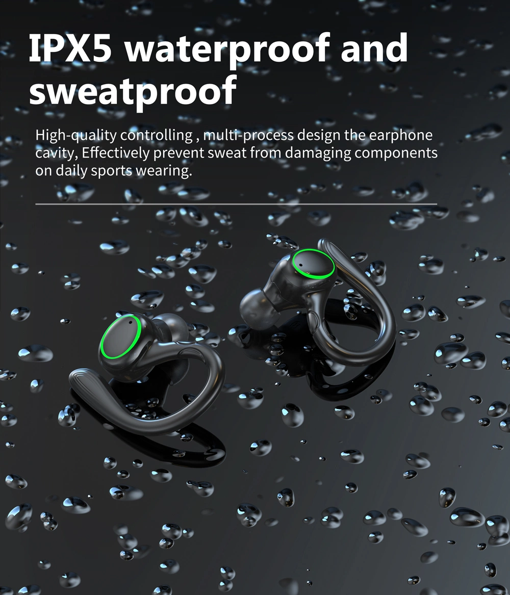 Bestselling Waterproof I25 Black Tws Wireless Sports Earphones with Ear Hook Bluetooth Headset