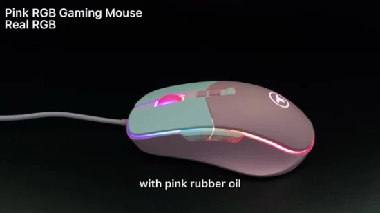 컴퓨터 유선 USB 포트 8d 7200 Dpi 핑크 RGB 게이밍 마우스 유선 핑크 RGB 게이머 마우스